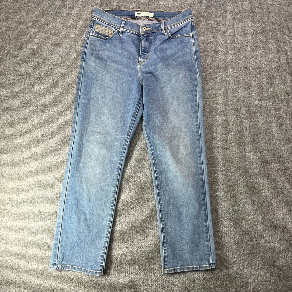 Levi's 512 Perfectly Slimming Straight Leg Jeans Mens Blue Denim Zip Fly - 30X27